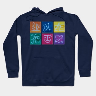 Six dancing and smiling figures Hoodie